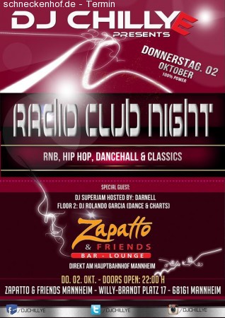 Dj Chilly E - Radio Club Night Werbeplakat