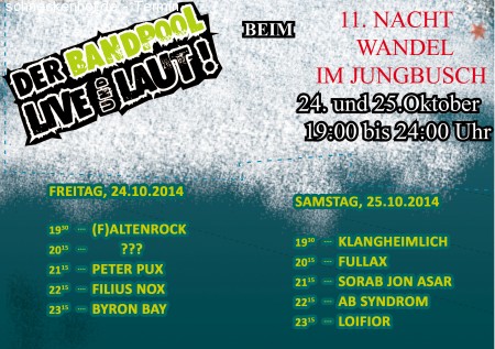 Nachtwandel 2014 - Bandpool LIVEUNDLAUT Werbeplakat