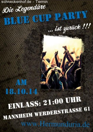 Blue Cup Party Werbeplakat