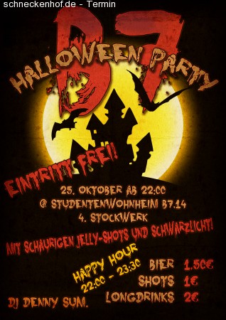 B7 Halloweenparty Werbeplakat