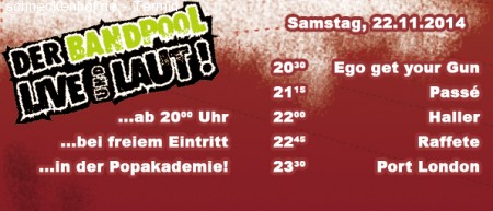 BANDPOOL LIVEUNDLAUT im Herbst Werbeplakat