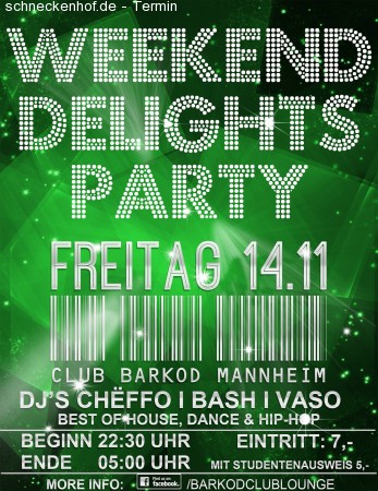 Weekend Delights Party Werbeplakat