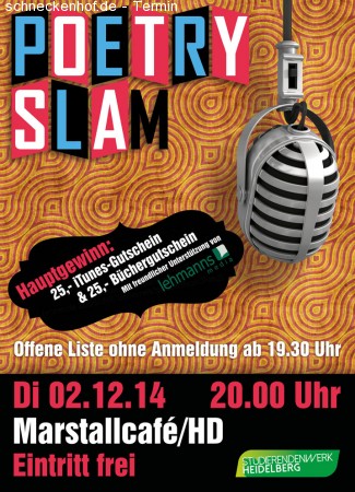 Poetry Slam im Marstallcafé! Werbeplakat