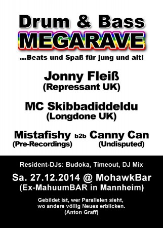 Drum & Bass MegaRave Werbeplakat