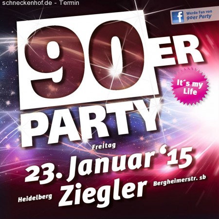 90ER PARTY Werbeplakat