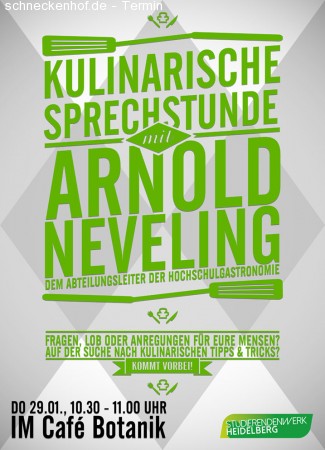 Kulinarische Sprechstunde im Botanik Werbeplakat