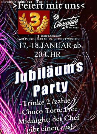 3 Jahre Chocolate Werbeplakat