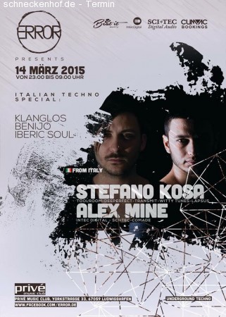 ERROR mit Stefano Kosa & Alex Mine ITALY Werbeplakat