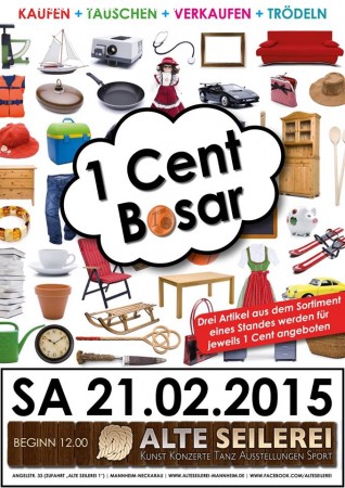 1 Cent Basar Werbeplakat