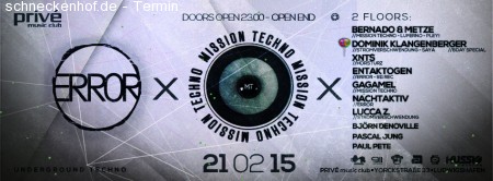 Error x Mission Techno Werbeplakat