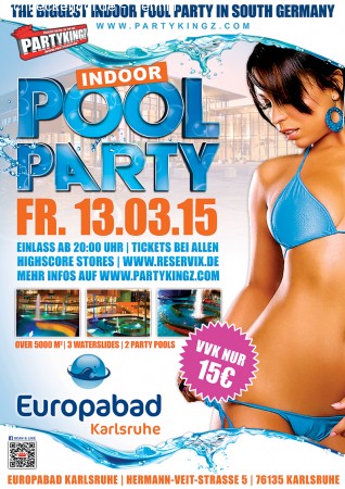 Indoor Poolparty Werbeplakat