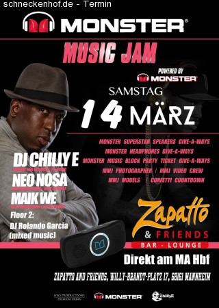 Dj Chilly E - Monster Music Jam Werbeplakat