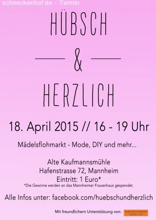 Hübsch & Herzlich Modeflohmarkt Werbeplakat