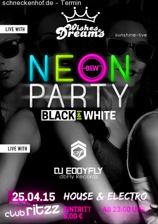 NEON PARTY goes CLUB RITZZ Werbeplakat