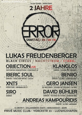 2 Jahre Error - Underground Techno! Werbeplakat