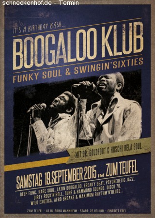 Boogaloo Klub (Funky Soul & Swingin 60s) Werbeplakat