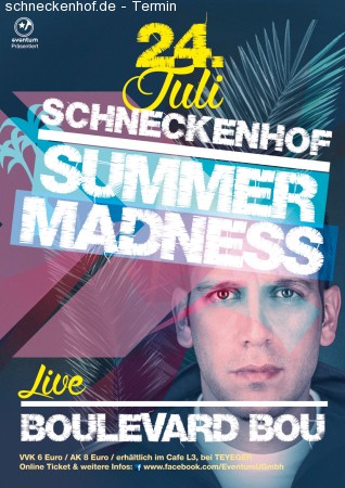 Summer Madness mit DJ Boulevard Bou Werbeplakat