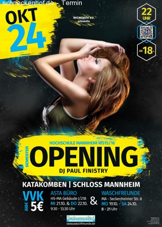 Semester OPENING Party HS MA Werbeplakat