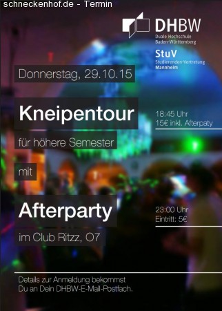 DHBW Kneipentour Afterparty Werbeplakat