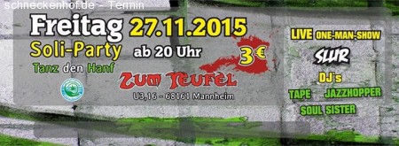 Soliparty des Hanfverbands Rhein-Neckar Werbeplakat