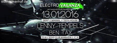 Electrovaganza • Lenny Tempels Werbeplakat