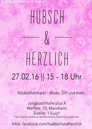 Hübsch & Herzlich Modeflohmarkt Werbeplakat