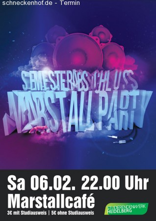 Semesterabschluss-Marstallparty Werbeplakat