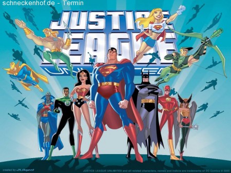 Justice League Faschingsfete der Helden Werbeplakat