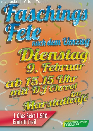 Faschingsparty nach dem Umzug Werbeplakat