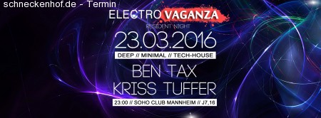 Electrovaganza • Ben Tax & Kriss Tuffer Werbeplakat