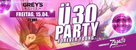 Ü30 Partys im Grey´s Club Werbeplakat