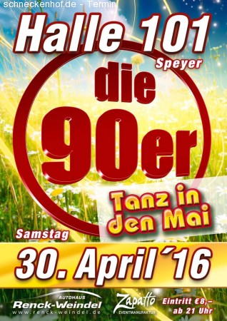 Die 90er Party @ Halle 101 Werbeplakat