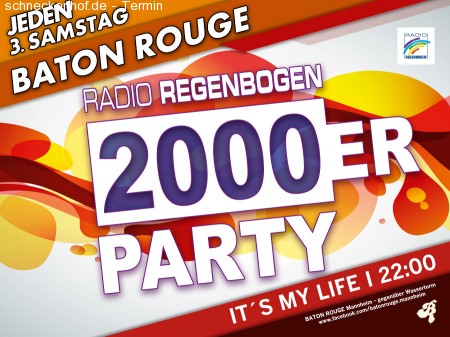 Radio Regenbogen 2000er Party Werbeplakat