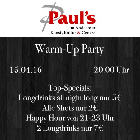 Warm-Up Party Werbeplakat