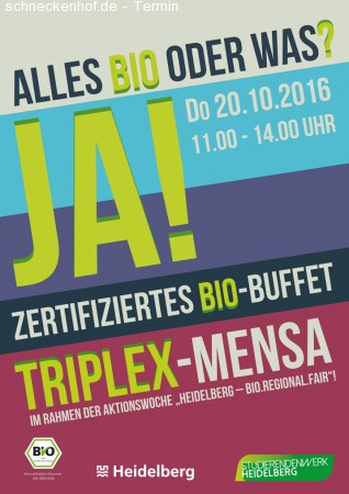 Zertifiziertes Bio-Buffet Triplex Mensa Werbeplakat