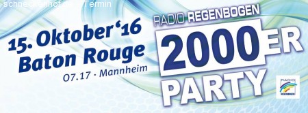 Radio Regenbogen 2000er Party Werbeplakat