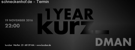 1 Jahr Kurzbar mit DMAN Werbeplakat