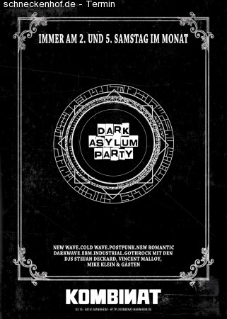 Dark Asylum Party Werbeplakat