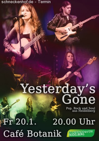 Yesterday´s Gone live im Botanik Werbeplakat