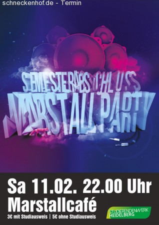 Semesterabschluss-Marstallparty Werbeplakat