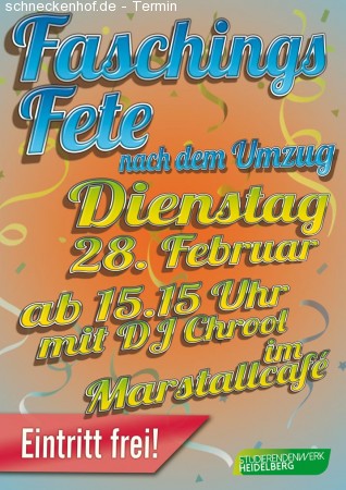 Faschingsparty nach dem Faschingsumzug Werbeplakat