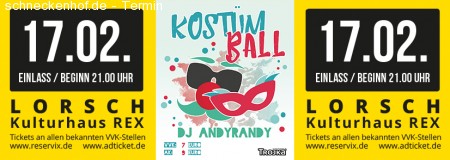 Kostümball mit Dj Randy Andy Werbeplakat