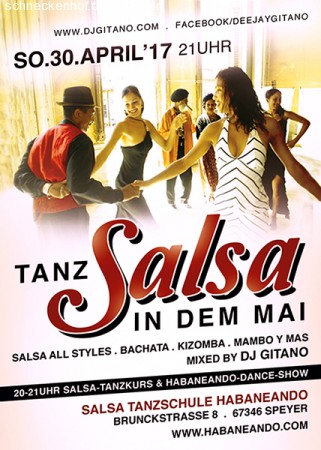 Tanz Salsa in den Mai Werbeplakat