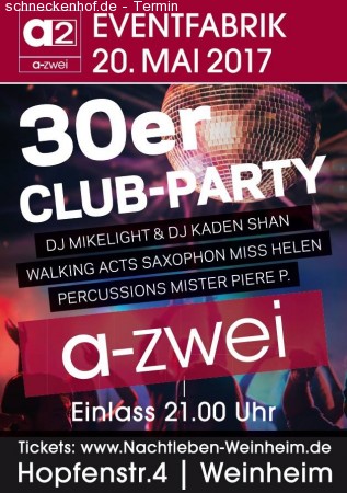 30er Club Party - auf 2 Floors House & D Werbeplakat