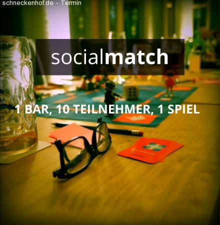 Socialmatch: 1 Bar,10 Teilnehmer,1 Spiel Werbeplakat