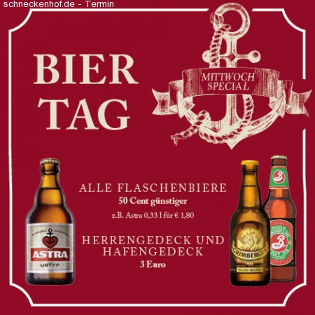 Mittwoch - Biertag im Nelson Werbeplakat