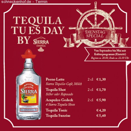 Tequila TuEsDay im Nelson Werbeplakat