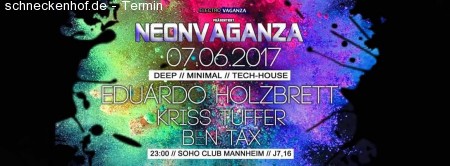 Neonvaganza 2017 • Eduárdo, Ben & Kriss Werbeplakat