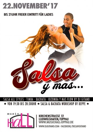 Salsa y Mas · Workshop & Party Werbeplakat